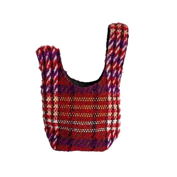 Carlton Yaito Wool Flannel Knot Bag Multicolor Small Purse - Picture 4 of 13